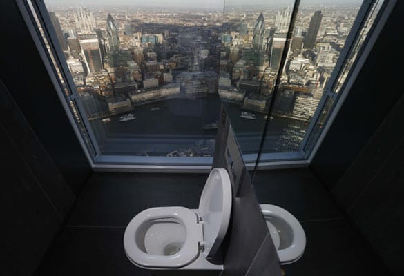 Ein stilles Örtchen mit weitem Blick über London: Toilette auf rund 230 Metern im neuen Wolkenkratzer "The Shard".