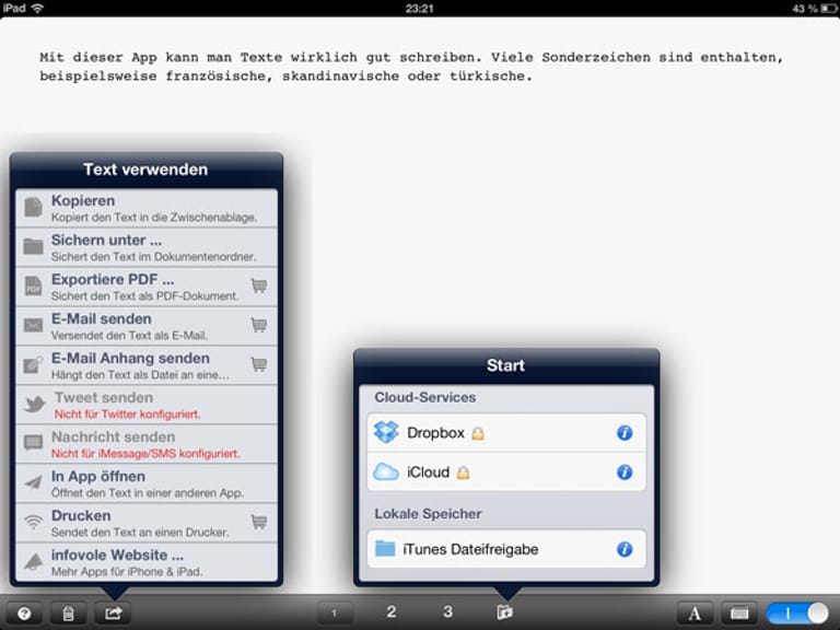Wortkraft Lite ist ein empfehlenswertes Schreibtool für das iPad.