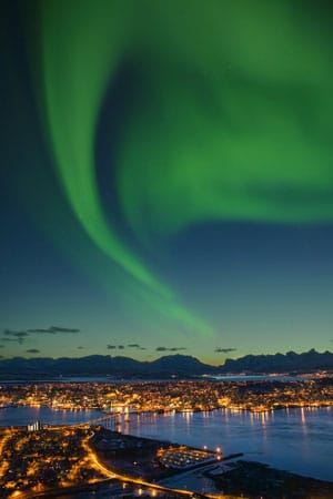 Polarlichter über Tromsö/Norwegen.