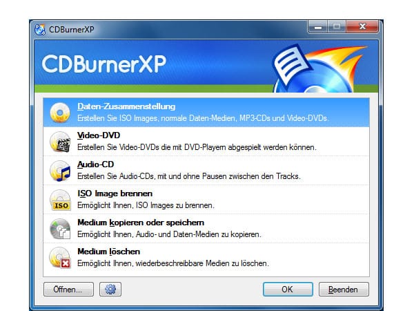 CDBurnerXP hat den Ruf eines erstklassigen Brennprogramms für CDs/DVDs.