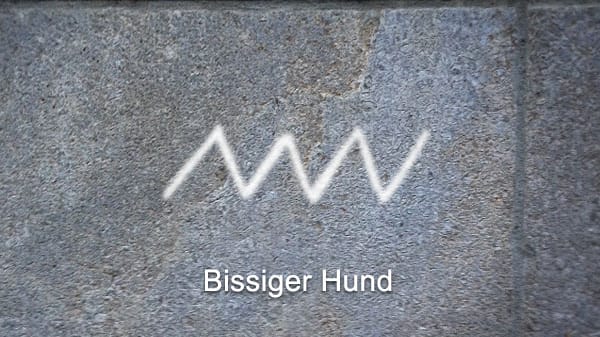 Gaunerzinken: bissiger Hund