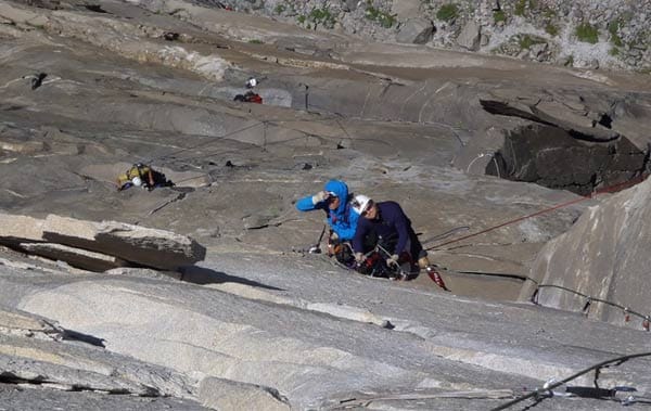 Craig DeMartino (blau) und Jarem Frye am El Capitan.