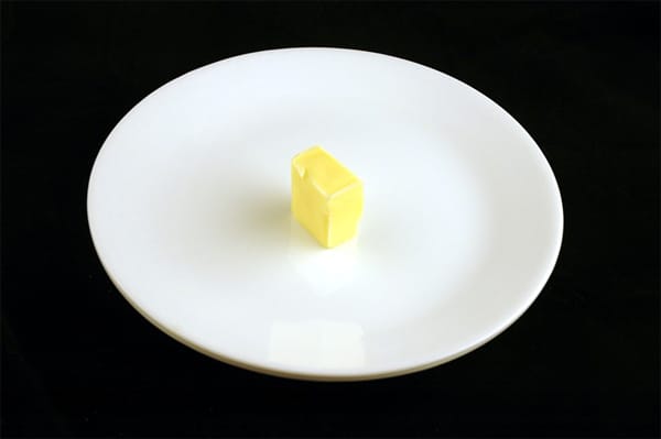 Das winzige Stück Butter (28 Gramm) hat ebenfalls nur 200 Kilokalorien.