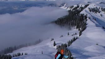 Bergsteigerin Alix von Melle auf einer Skitour in den Kitzbüheler Alpen.