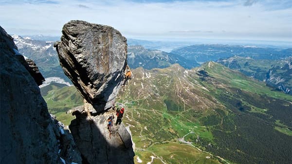 Stephan Siegrist und Ralf Weber in der Route "Magic Mushroom" am Eiger.