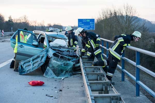 Geisterfahrer-Unfall auf der A3.