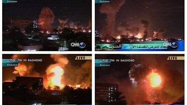 Operation Iraqi Freedom: Am 20. März 2003 beginnt der Irakkrieg mit gezielten Luftangriffen auf Bagdad. Am selben Tag rücken die Truppen der von den USA geführten „Koalition der Willigen“ am Boden vor. Vier Tage später stehen sie kurz vor der Hauptstadt.