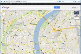Google Maps vermischt Rhein und Ruhr.