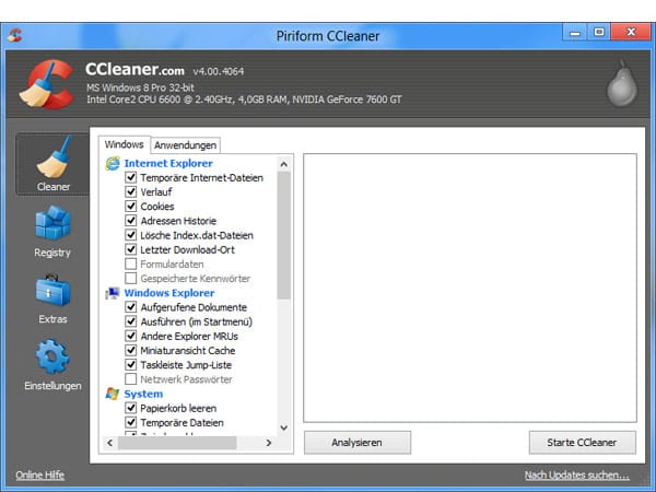 CCleaner: Festplatten-Reiniger in Version 4 erschienen.