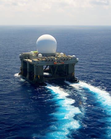 Schwimmende Radarstation SBX-1 des US-Militärs