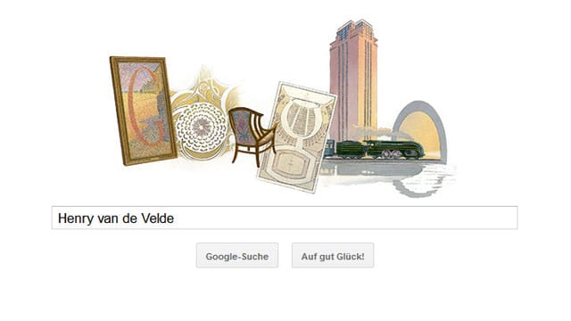 Henry van de Velde: Google Doodle zeigt Designs des Belgiers.