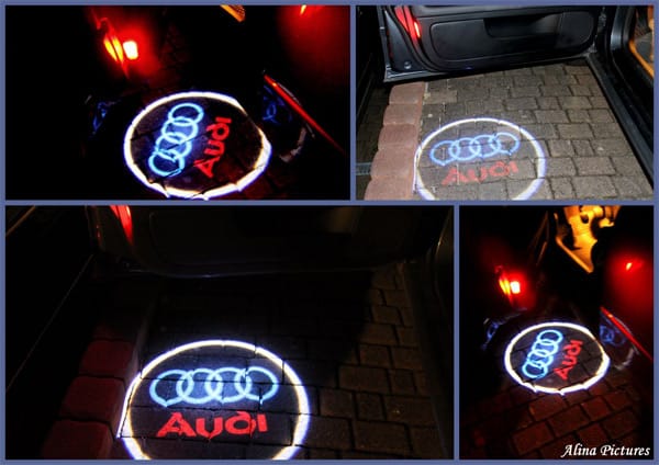 Foto-Show: Leuchtdioden projizieren Logos auf den Boden im