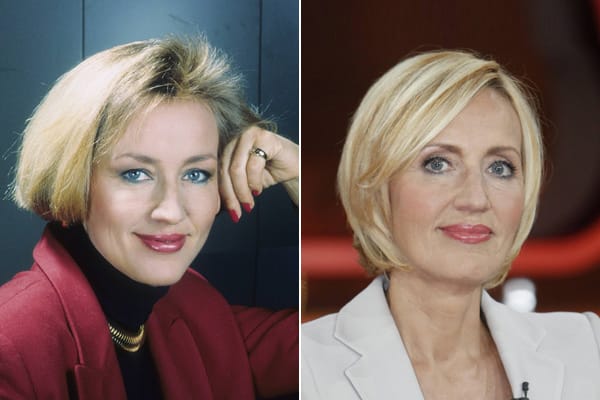 Petra Gerster moderierte von 1989 bis 1999 das Magazin ML Mona Lisa im ZDF. Das linke Bild zeigt die Journalistin im Jahr 1992. Heute ist Gerster Hauptmoderatorin der heute-Nachrichten um 19.00 Uhr.