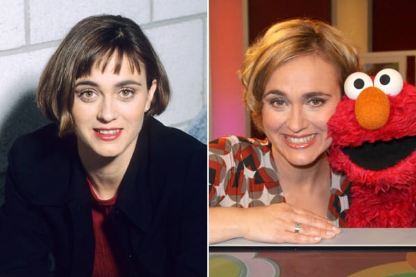 Caren Miosga ging 1999 zum WDR-Fernsehen und moderierte dort das Kuturjournal und das Medienmagazin Zapp (linkes Bild). Das rechte Bild zeigt die Tagesthemen-Moderatorin als Gaststar der Kindersendung Sesamstraße im September 2012.