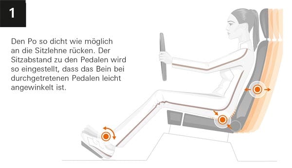 Der Hersteller Recaro erläutert in acht Schritten, wie Autofahrer den Sitz am besten einstellen.