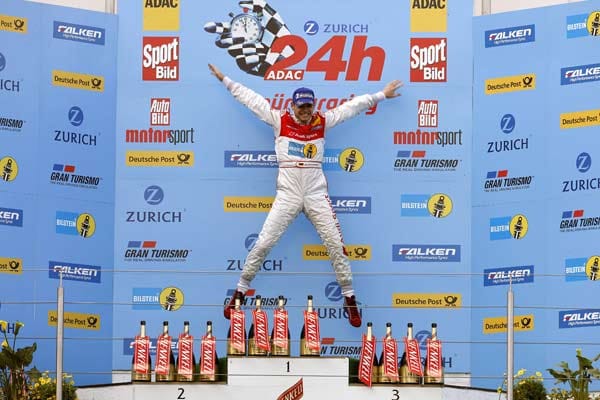 Jubel ohne Ende: Im vergangenen Jahr holte sich Audi-Pilot Marc Basseng den Sieg.