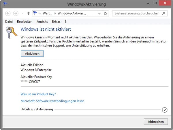 Windows-Aktivierung slui