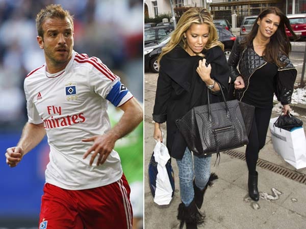 Aus für das Glamourpaar der Bundesliga: HSV-Star Rafael van der Vaart (li.) trennt sich von Ehefrau Sylvie (Mi.) und wendet sich deren Freundin Sabia Boulahrouz zu. Die Boulevardzeitungen des Landes überschlagen sich mit Meldungen ("Ehe-Wirrwarr immer verrückter", "Welche Rolle spielte die Wahrsagerin?"). Erst gegen Ende der Saison kehrt Ruhe ein.