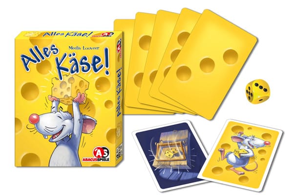 So viele Karten mit Käselöchern wie möglich müssen Kinder bei «Alles Käse» von Abacus sammeln.