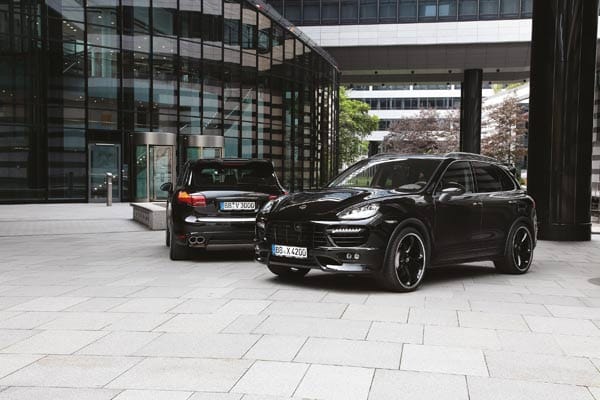 Die Farbe Schwarz lässt einen Techart Porsche Cayenne S Diesel optisch noch eindrucksvoller aussehen.