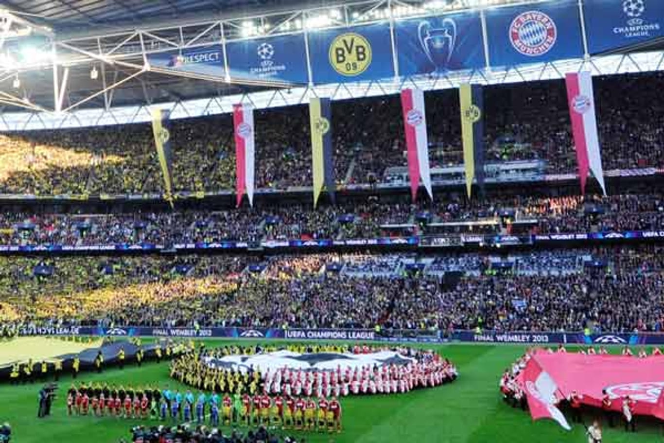 Es ist angerichtet: Das Champions-League-Finale 2013 zwischen Borussia Dortmund und dem FC Bayern München findet im legendären Wembley Stadium in London statt.