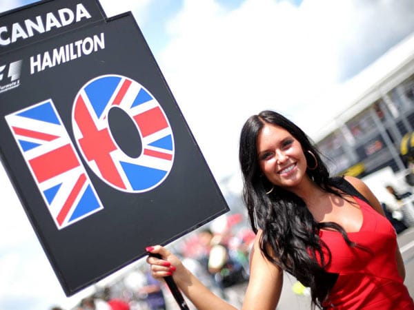 Diese junge Lady ist das Startaufstellungsgirl von Lewis Hamilton in Kanada 2013.