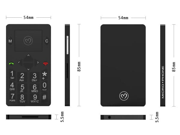 Micro-Phone in der Seiten- und Rückansicht