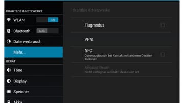 Screenshot Android: Flugmodus aktivieren