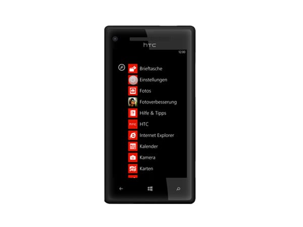 Screenshot Windows Phone 8 Einstellungen
