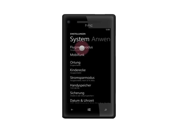 Screenshot Windows Phone 8 System Anwendungen