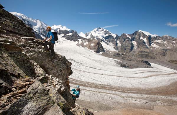 Engadin St. Moritz: Der Klettersteig Piz Trovat im Gebiet Diavolezza gehört zu den einfachen Routen.