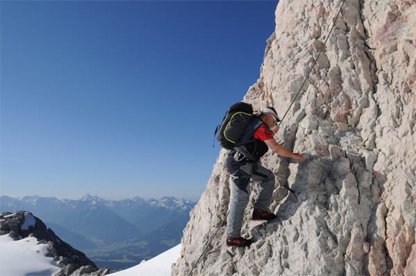 Klettersteig am Dachstein: Der Randkluftsteig mit dem Schwierigkeitsgrad A/B.