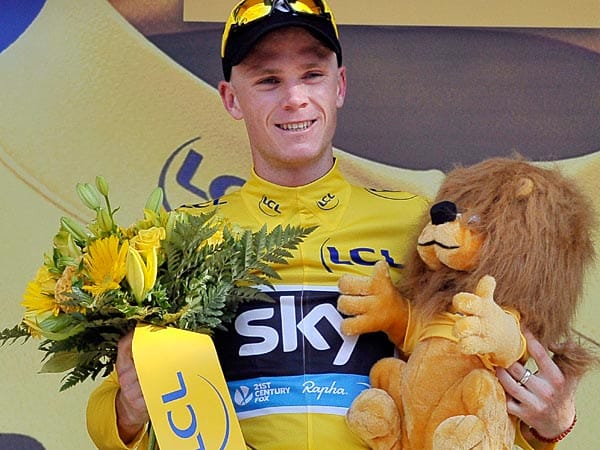 Britischer Löwe: Christopher Froome ist dem Sieg bei der Tour de France wieder ein Stückchen näher gekommen. Er durfte sich auch nach der 16. Etappe über das Gelbe Trikot freuen.