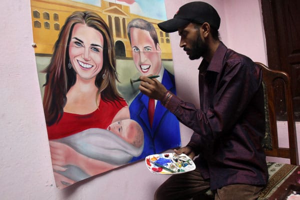 Ein indischer Maler porträtierte das junge Familienglück bereits. Ob der Nachwuchs von William und Kate tatsächlich so aussehen wird wie auf dem Bild? Ein indischer Maler porträtierte das junge Familienglück bereits. Ob der Nachwuchs von William und Kate tatsächlich so aussehen wird wie auf dem Bild?