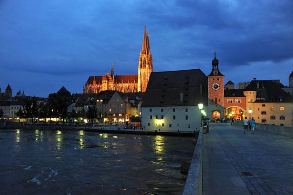 Stadtansicht von Regensburg.