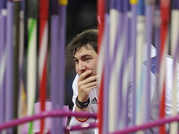 Speergebiet: Matthias de Zordo, Weltmeister im Speerwerfen von 2011, kann seinen Titel in Moskau nicht verteidigen. Der Deutsche leidet an einem Achillessehnenriss.