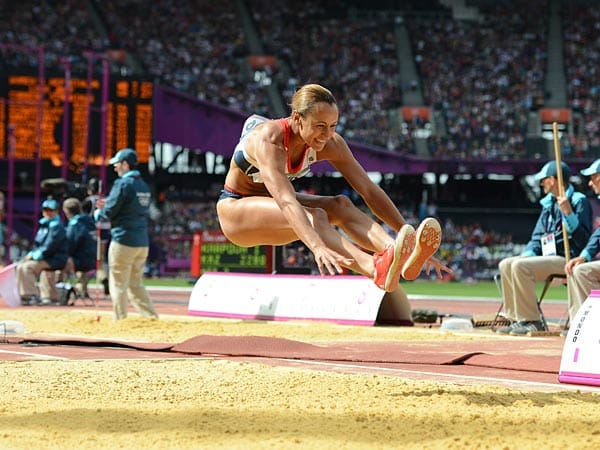 Ausgesprungen: In London durfte sich Jessica Ennis-Hill noch über Olympia-Gold im Siebenkampf freuen. Achillessehnen-Probleme verhindern dagegen, dass die Britin auch bei der WM in Moskau um Edelmetall kämpft.