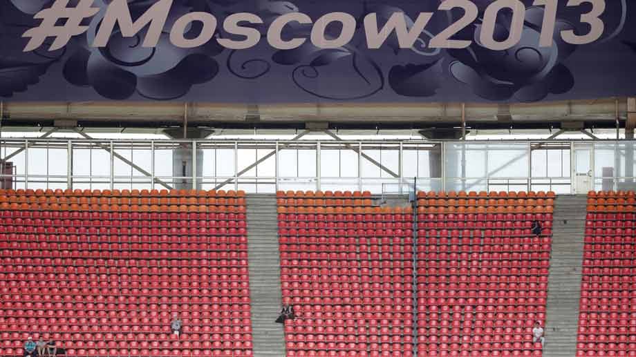 Trostloses Bild: Das Zuschauerinteresse in Moskau ist bei vielen Wettbewerben äußerst gering.