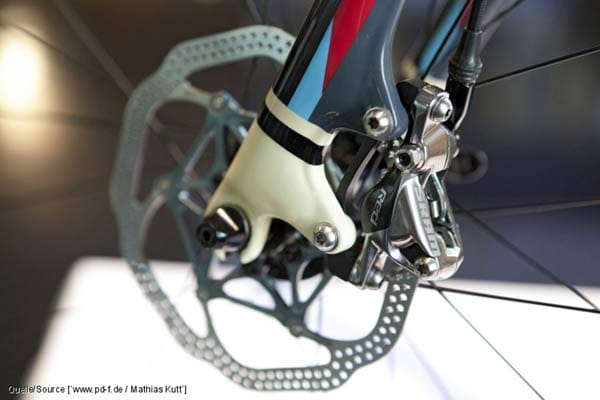 Scheibenbremse am Rennrad für Cyclocross.