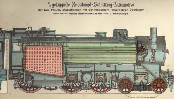 Aus Preußen in die Welt: Wilhelm Schmidt hatte auf sein System der Heißdampflokomotive 1894 ein Patent erhalten.