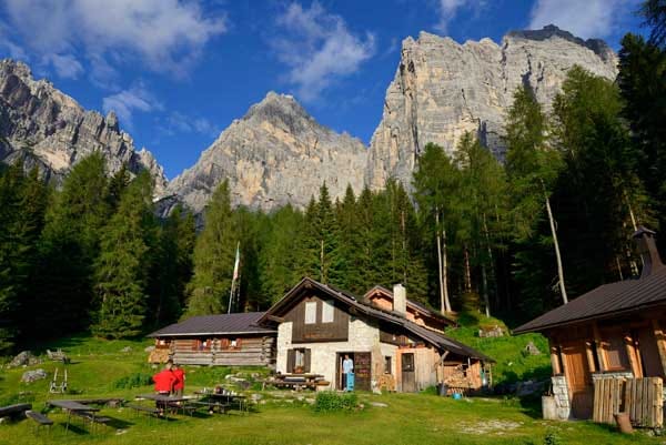 Alpenhütte Rifugio Bosconero, Dolomiten.