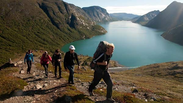 Wandern in Norwegen: Wanderung über die Besseggen.