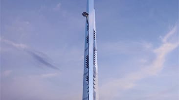 Der Kingdom Tower in Dschidda, Saudi-Arabien, soll 1007 Meter hoch werden und damit das höchste Gebäude der Welt. Er wird dann etwa viermal so hoch sein wie der Commerzbank Tower in Frankfurt. Der Bau soll 2018 beendet werden