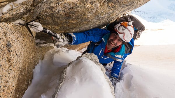 Thomas Huber bei der Besteigung des Cerro Torre.