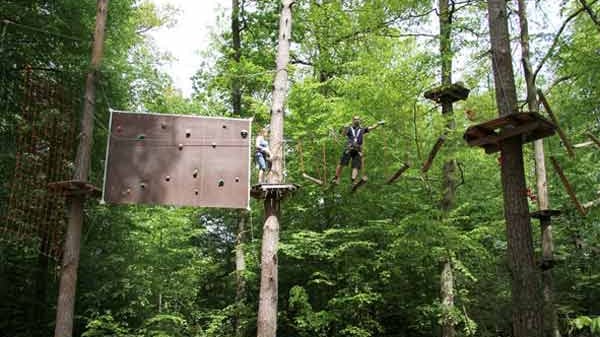 Sicherheit im Hochseilgarten: Kletterwald München.