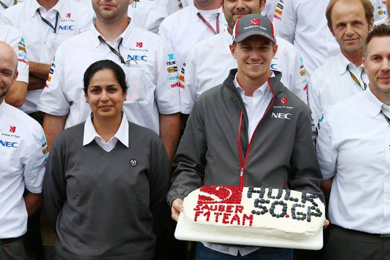 Nico Hülkenberg feiert an diesem Wochenende seinen 50. Formel-1-Grand-Prix. Dafür gibt es Kuchen von seinem Team Sauber.