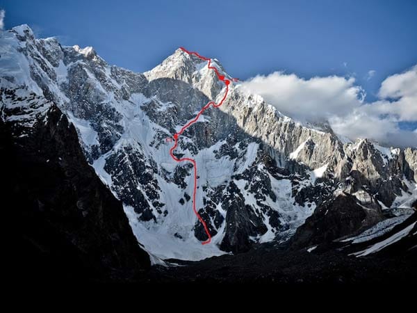 Erstbesteigung des Kunyang Chhish Ost: Route und Camps von Hansjörg Auer und Team.