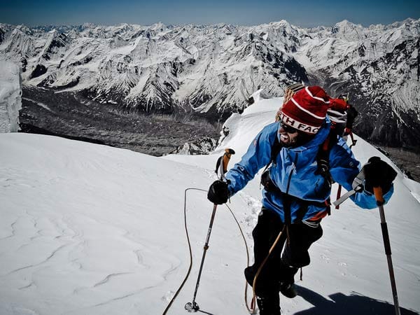 Hansjörg Auer, Expedition Kunyang Chhish Ost: Akklimatisierung auf dem Ice Cake Peak (6400m).