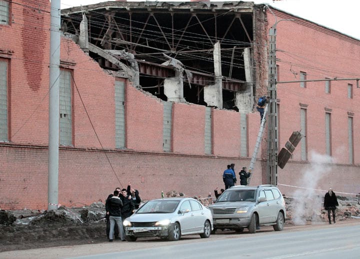 Durch die Druckwelle entstanden heftige Schäden in Tscheljabinsk.