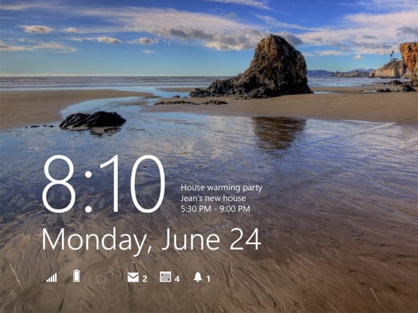 Lockscreen von Windows 8.1